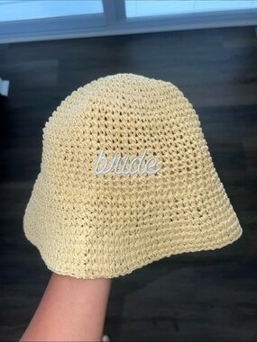 Crocheted 'bride' Bucket Hat in Pale Yellow